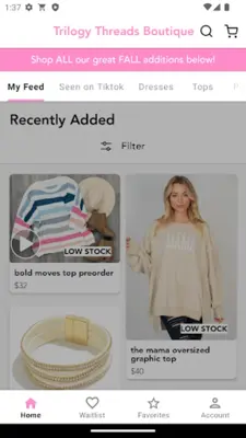 Trilogy Threads Boutique android App screenshot 1